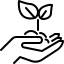 Haltende Hand mit Pflanze