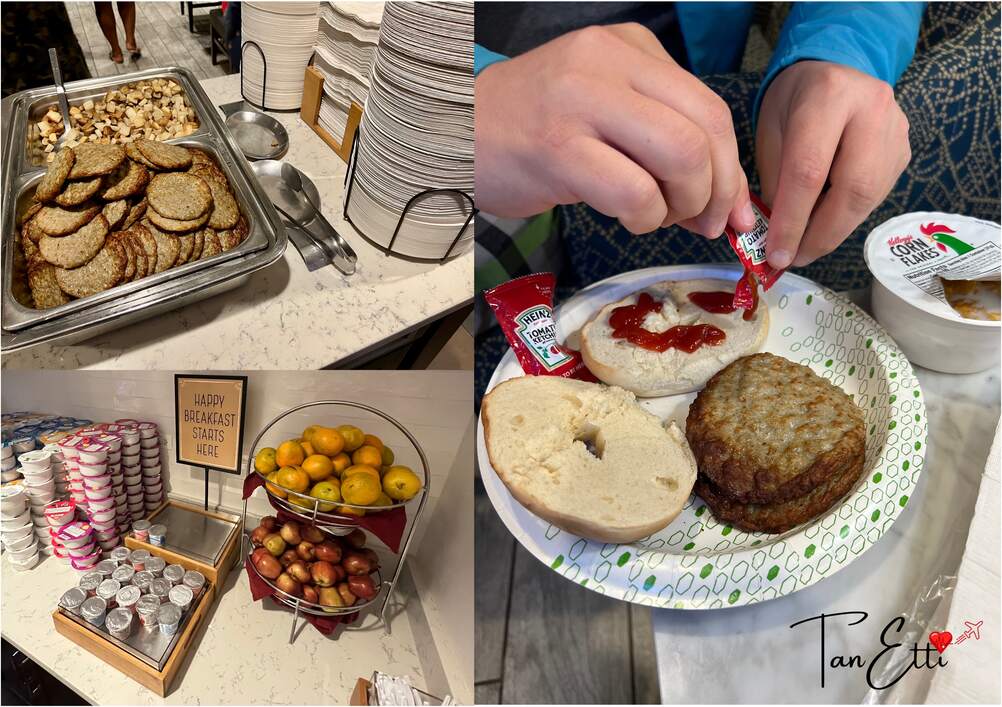 Erstes Frühstück im Hampton Inn Hotel in Chicago